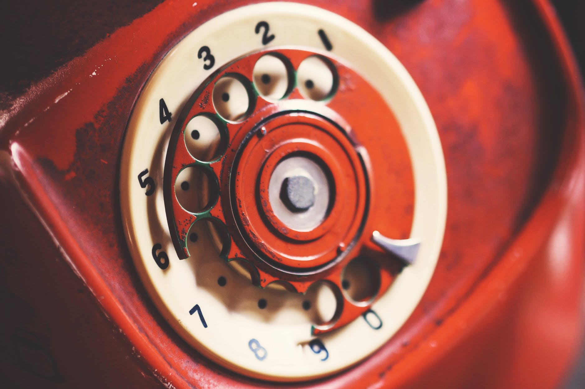 close up photo of rotary telephone